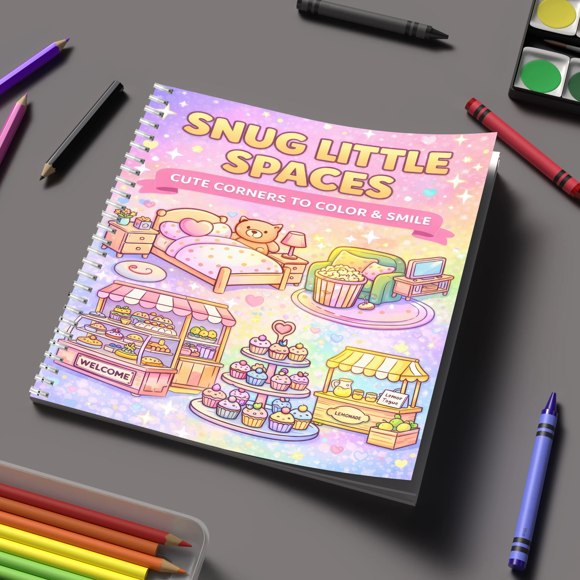 Chalk Bag - Kleurboek Kleine ruimtes voor volwassenen, verjaardagscadeau,