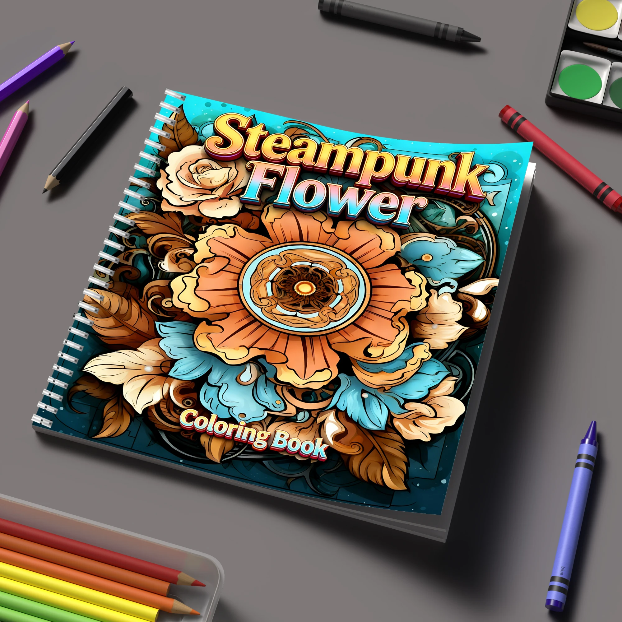 Chalk Bag - Kleurboek Steampunk Bloemen voor volwassenen Kleurboek,